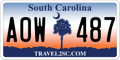 SC license plate AOW487