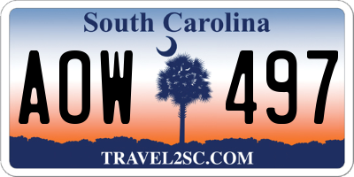 SC license plate AOW497