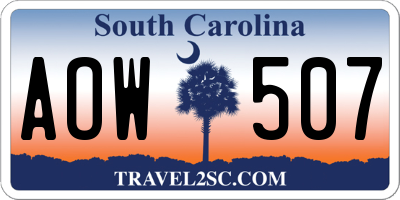 SC license plate AOW507