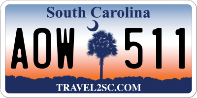 SC license plate AOW511