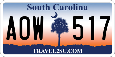 SC license plate AOW517