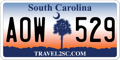 SC license plate AOW529