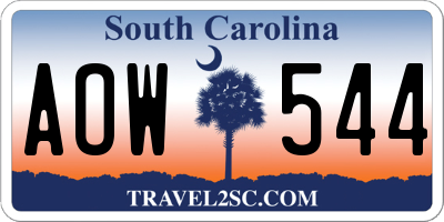 SC license plate AOW544