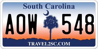 SC license plate AOW548