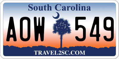 SC license plate AOW549