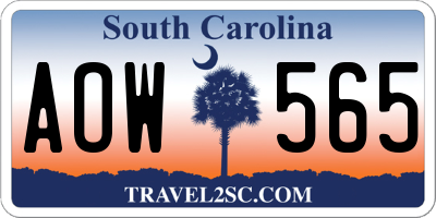 SC license plate AOW565
