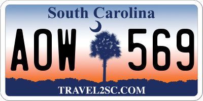 SC license plate AOW569