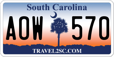 SC license plate AOW570