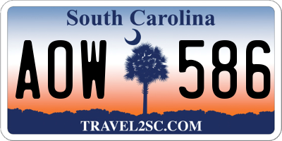 SC license plate AOW586