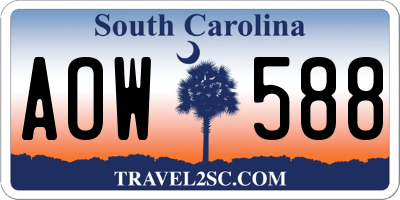 SC license plate AOW588