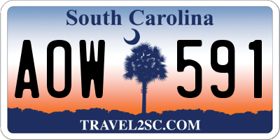 SC license plate AOW591