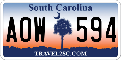 SC license plate AOW594