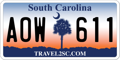SC license plate AOW611