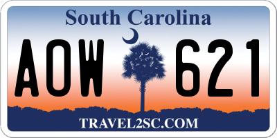 SC license plate AOW621