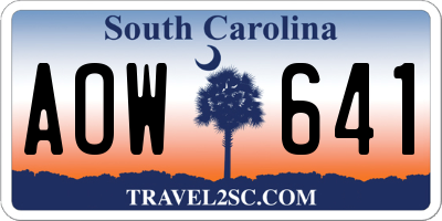 SC license plate AOW641
