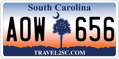 SC license plate AOW656