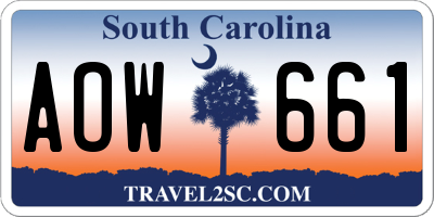 SC license plate AOW661