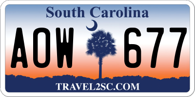 SC license plate AOW677
