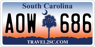 SC license plate AOW686