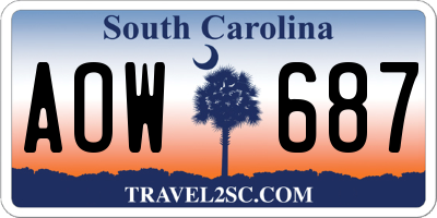 SC license plate AOW687