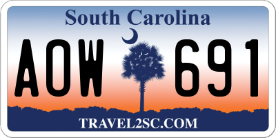 SC license plate AOW691