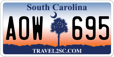SC license plate AOW695