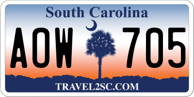 SC license plate AOW705