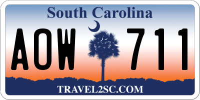 SC license plate AOW711