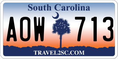 SC license plate AOW713