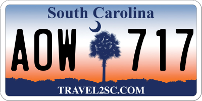 SC license plate AOW717