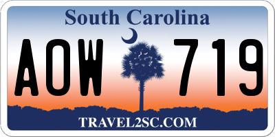 SC license plate AOW719