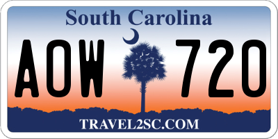 SC license plate AOW720