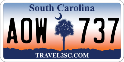 SC license plate AOW737