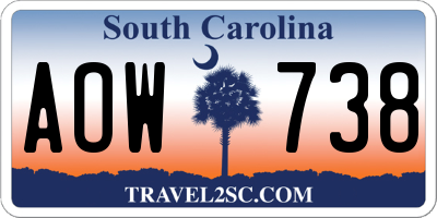 SC license plate AOW738