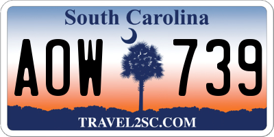 SC license plate AOW739
