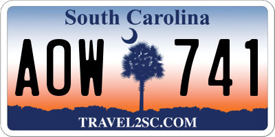 SC license plate AOW741