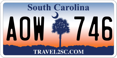 SC license plate AOW746