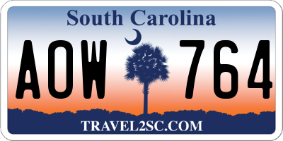 SC license plate AOW764