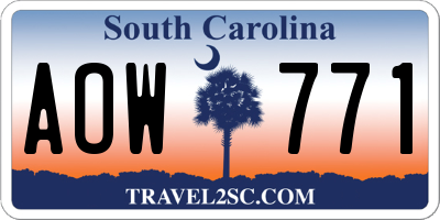 SC license plate AOW771