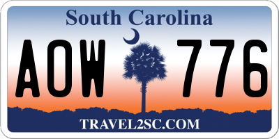 SC license plate AOW776