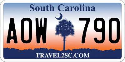 SC license plate AOW790