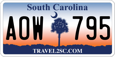 SC license plate AOW795