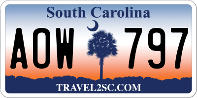 SC license plate AOW797