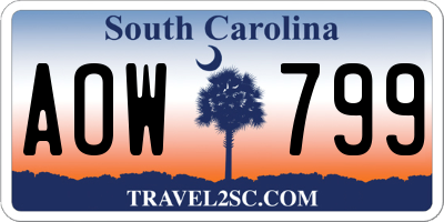 SC license plate AOW799