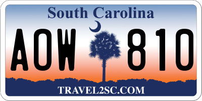 SC license plate AOW810
