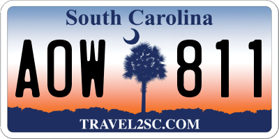SC license plate AOW811