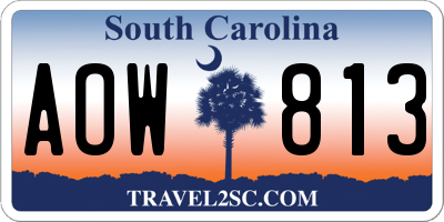 SC license plate AOW813