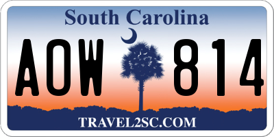 SC license plate AOW814