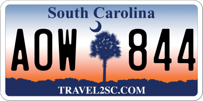 SC license plate AOW844