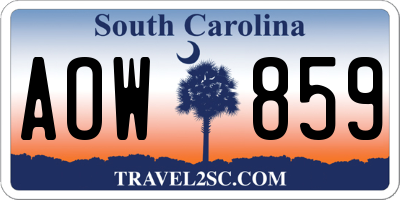 SC license plate AOW859